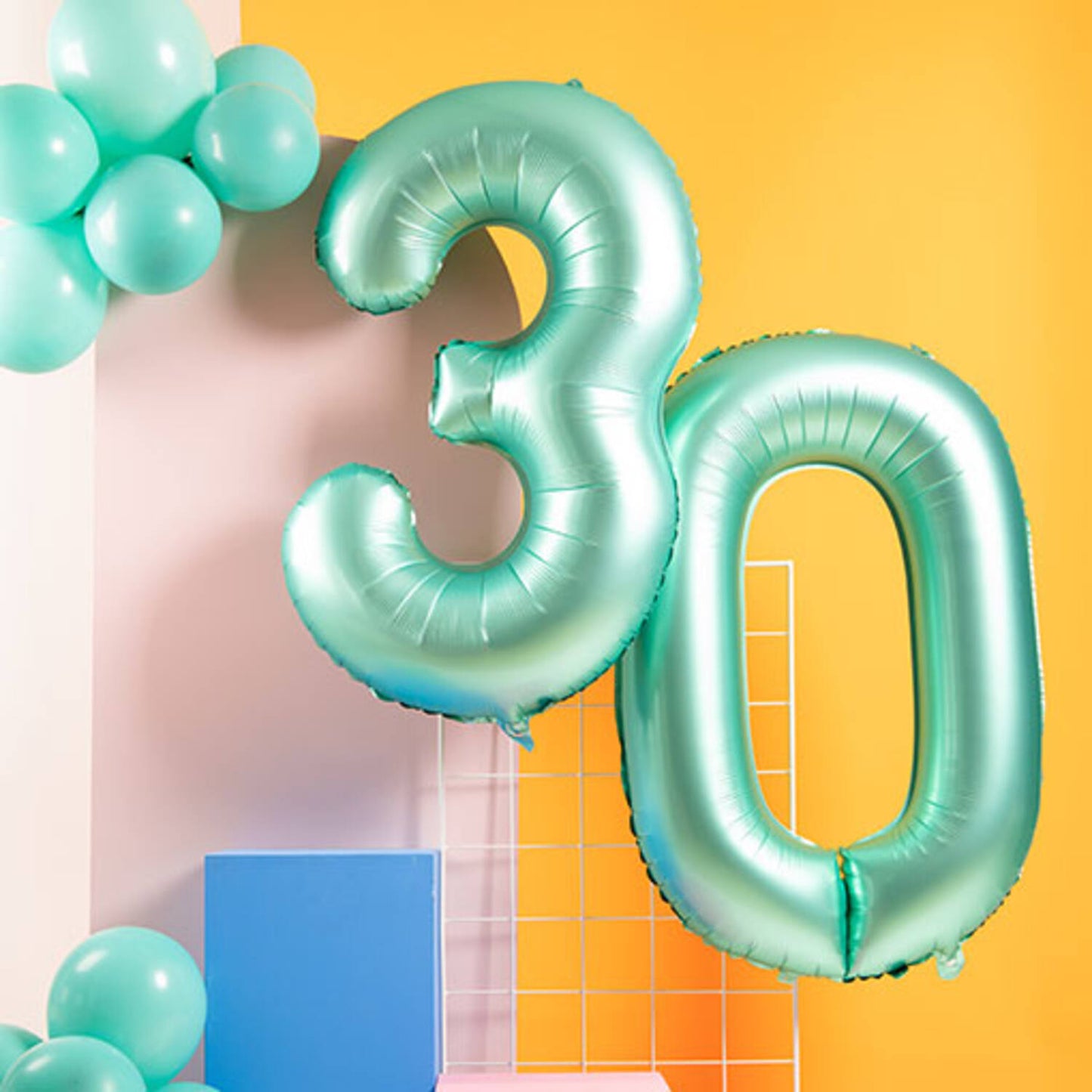 Green Metallic Mat Number 0 Foil balloon, 86cm