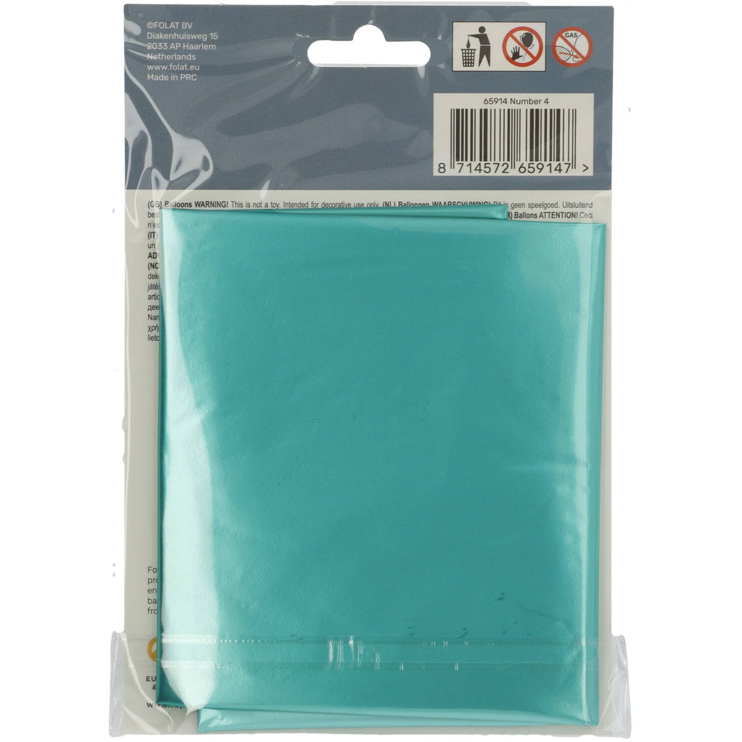 Green Metallic Mat Number 4 Foil balloon, 86cm