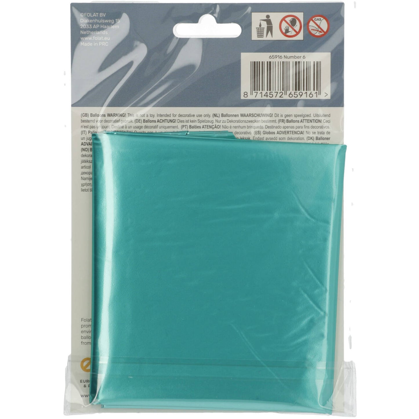 Green Metallic Mat Number 6 Foil balloon, 86cm