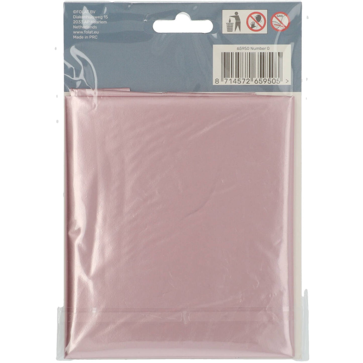 Pastel Pink Metallic Matt Number 0 Foil balloon, 86cm