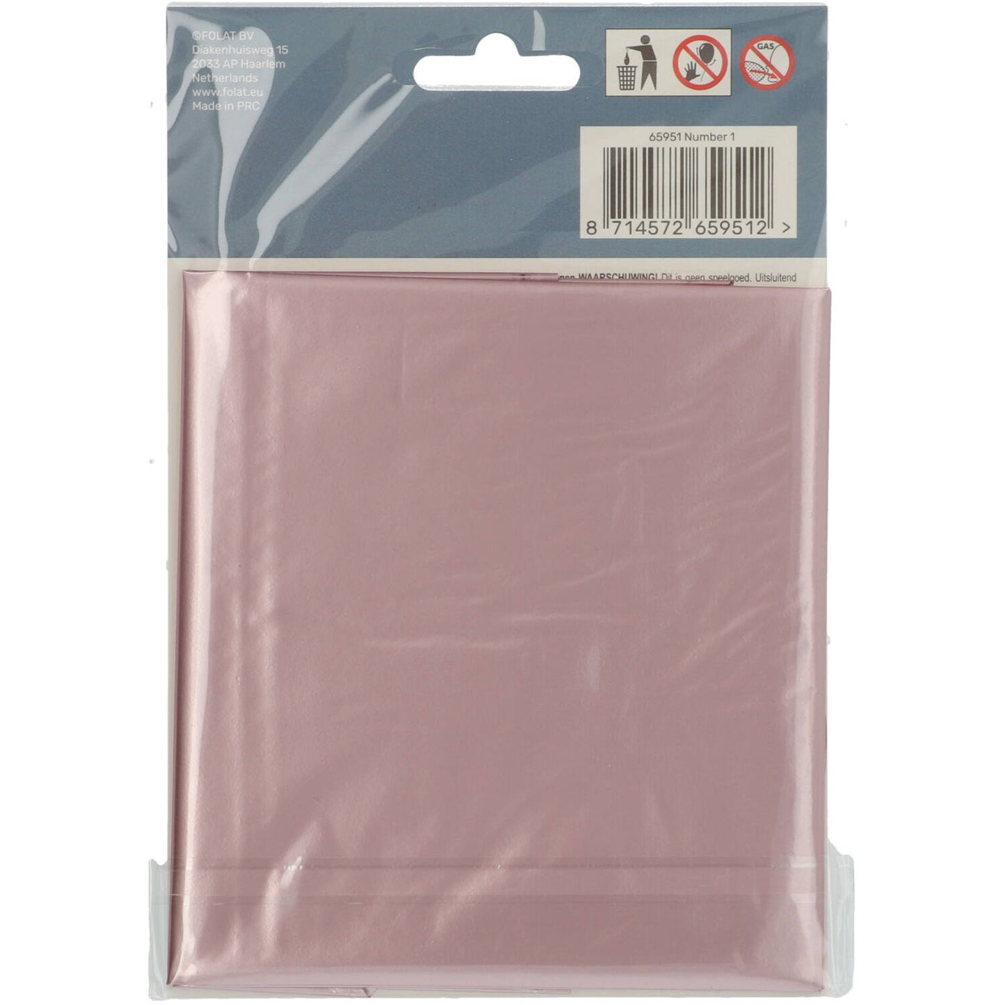 Pastel Pink Metallic Matt Number 1 Foil balloon, 86cm