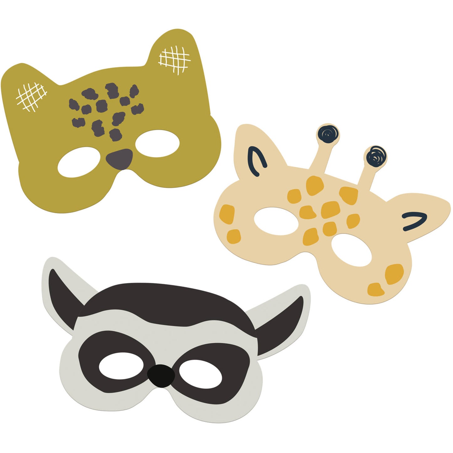 Zoo Party Masks (pack of 6) - Anilas UK