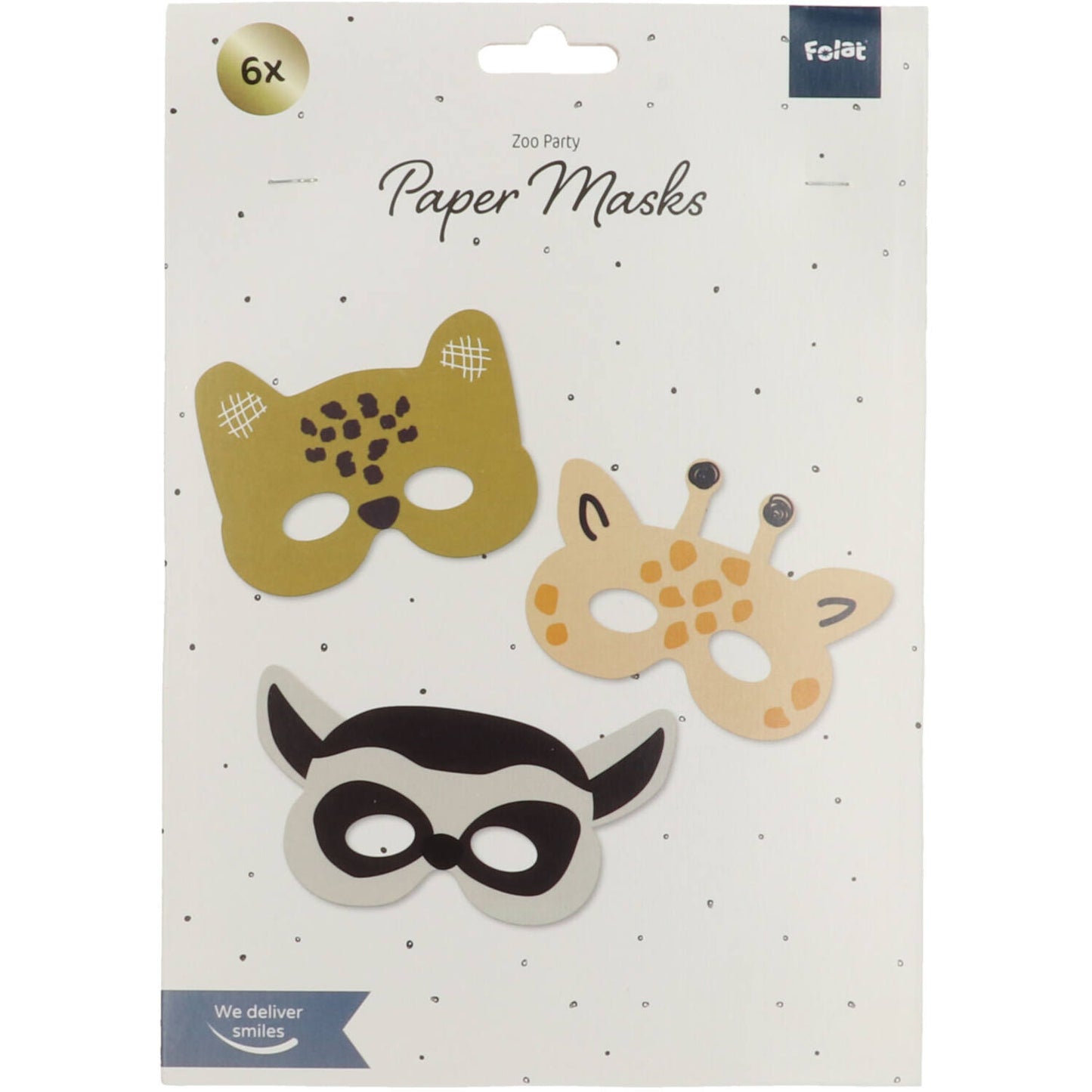 Zoo Party Masks (pack of 6) - Anilas UK