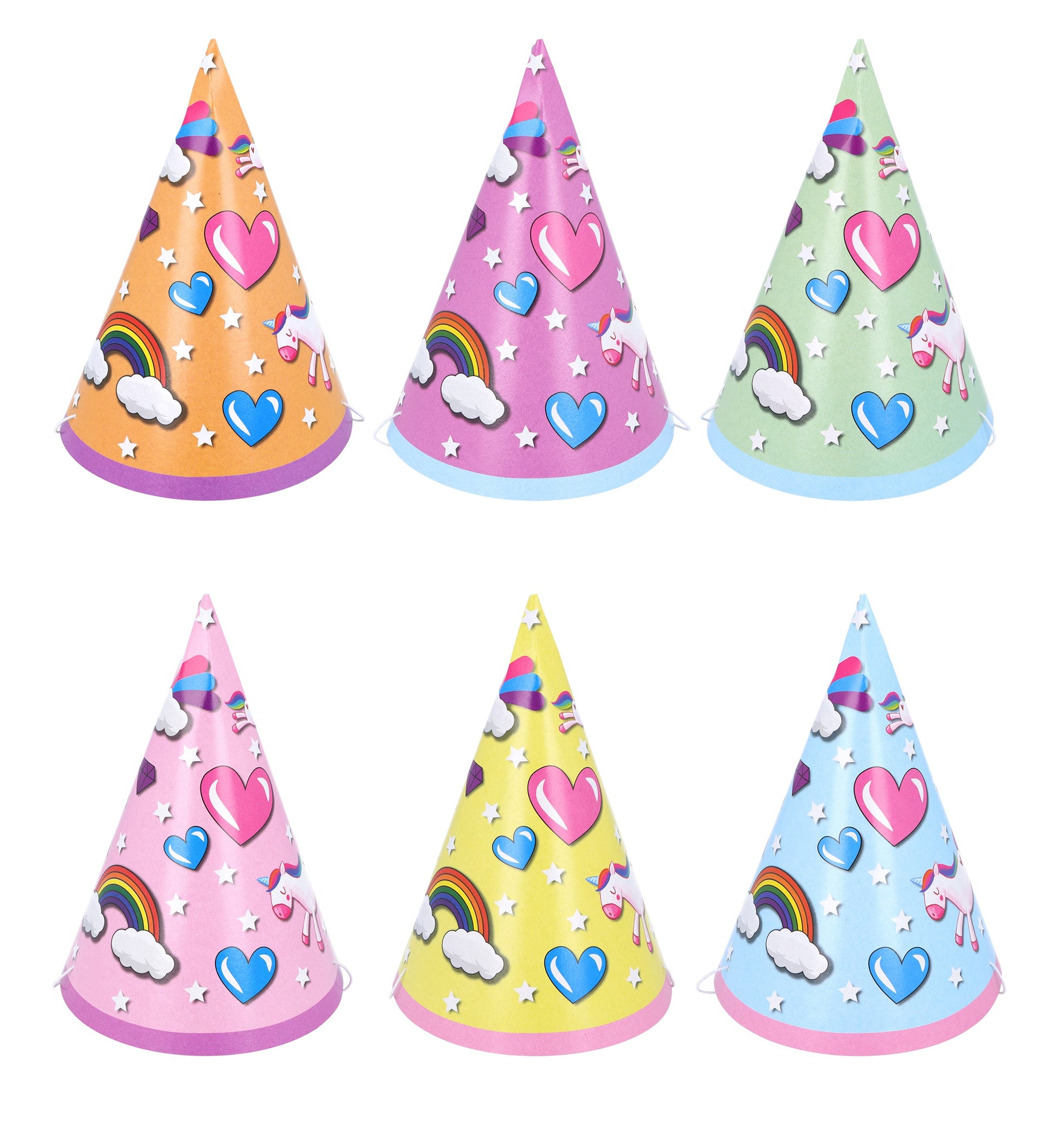 Unicorn Party Cone Hat (Pack of 6) - Anilas UK