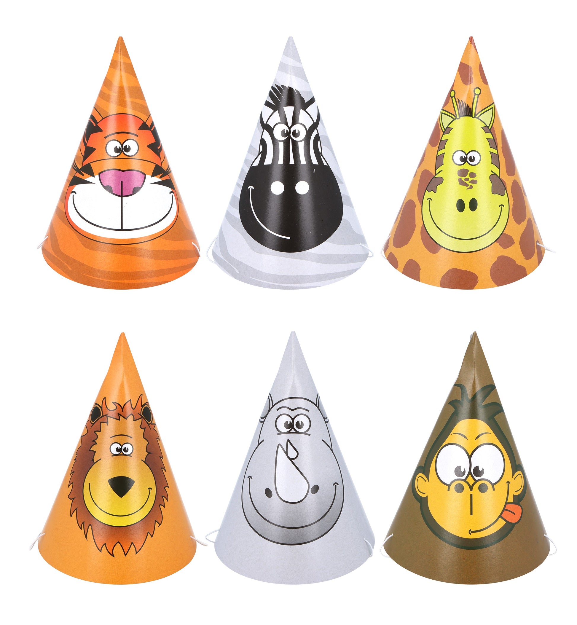 Jungle Party Cone Hat (Pack of 6) - Anilas UK
