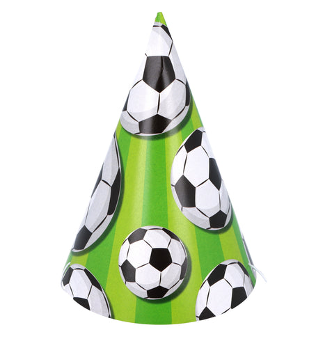 Football Party Cone Hat (Pack of 6) - Anilas UK