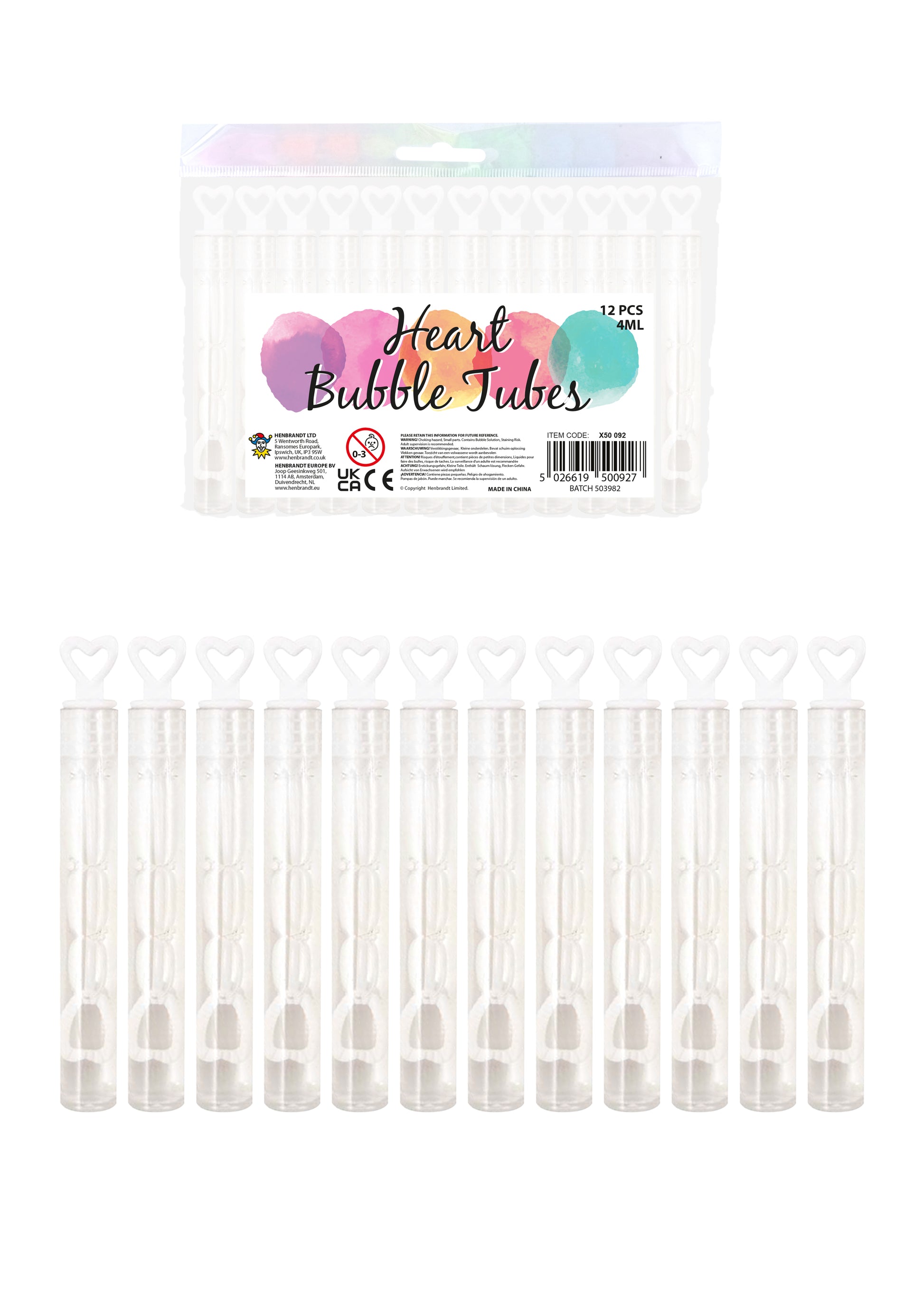 Wedding Heart Tube Bubbles Pack of 12 - Anilas UK