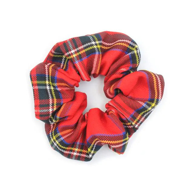 Red Tartan Check Scrunchie - Anilas UK