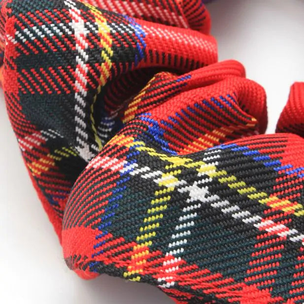 Red Tartan Check Scrunchie - Anilas UK