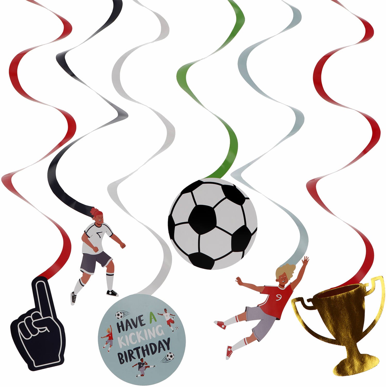 Hanging Swirl Decoration - Fantastic Football (6 pieces) - Anilas UK