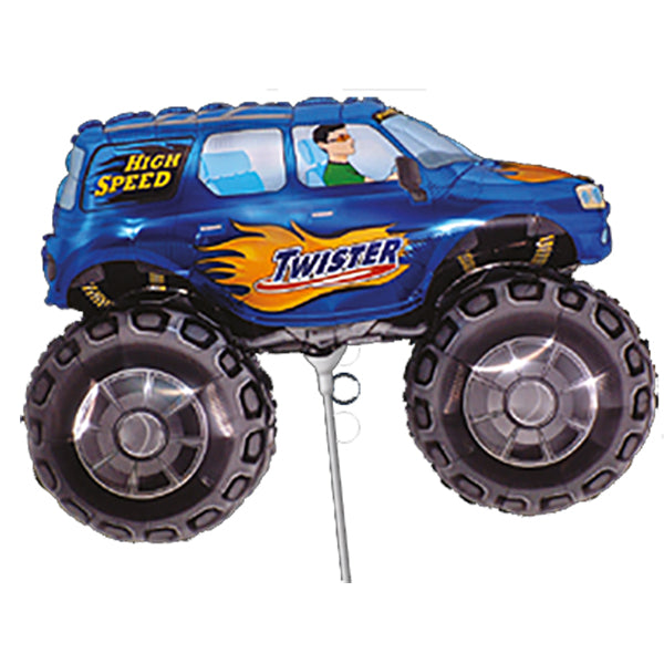 10" Blue Big Wheels Monster Truck Foil Balloons - Anilas UK