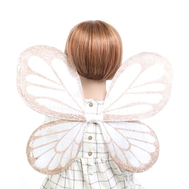 White Sparkly Fairy Wings with coloured glitter 45x35cm - Anilas UK