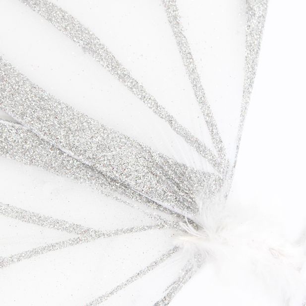 White Sparkly Fairy Wings with coloured glitter 45x35cm - Anilas UK