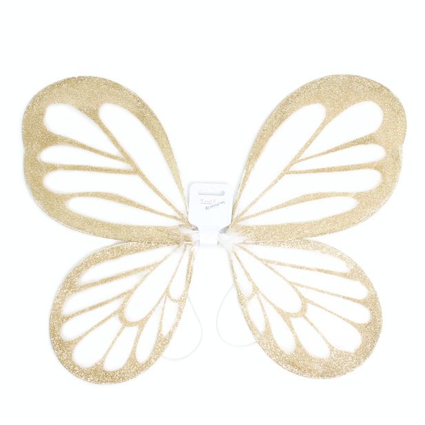White Sparkly Fairy Wings with coloured glitter 45x35cm - Anilas UK