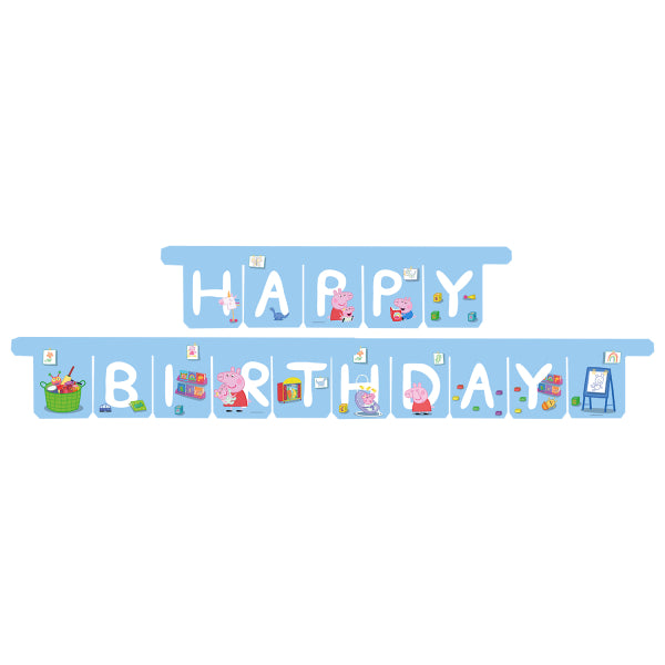 Pennant Banner Happy Birthday Peppa Pig - Anilas UK