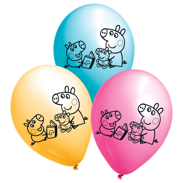Peppa Pig Party Latex Balloons (Pack of 6) 27cm - Anilas UK