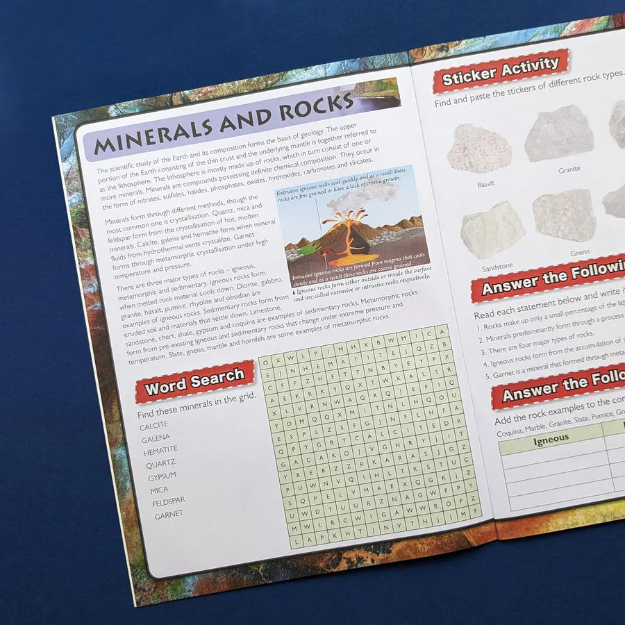 Discover Geology Sticker Book - Find, Stick and Learn - Anilas UK