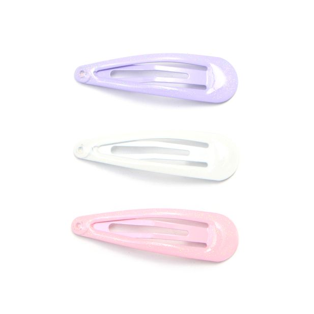Pastel Glitter Hair Bendies Snap Clips Sleepies Hair Accessories -5cm (Pack of 6) - Anilas UK