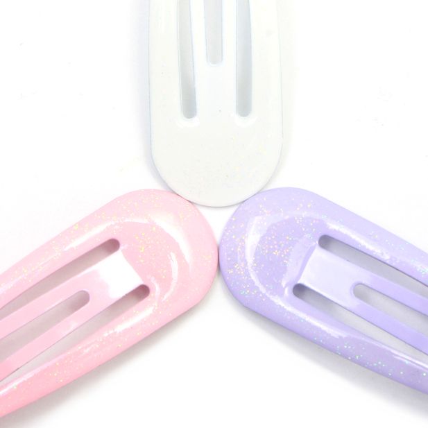 Pastel Glitter Hair Bendies Snap Clips Sleepies Hair Accessories -5cm (Pack of 6) - Anilas UK