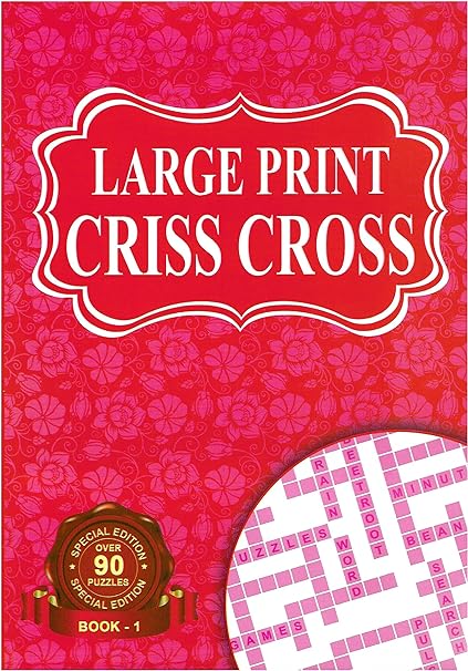 Large Print Criss Cross Puzzle Book - Anilas UK