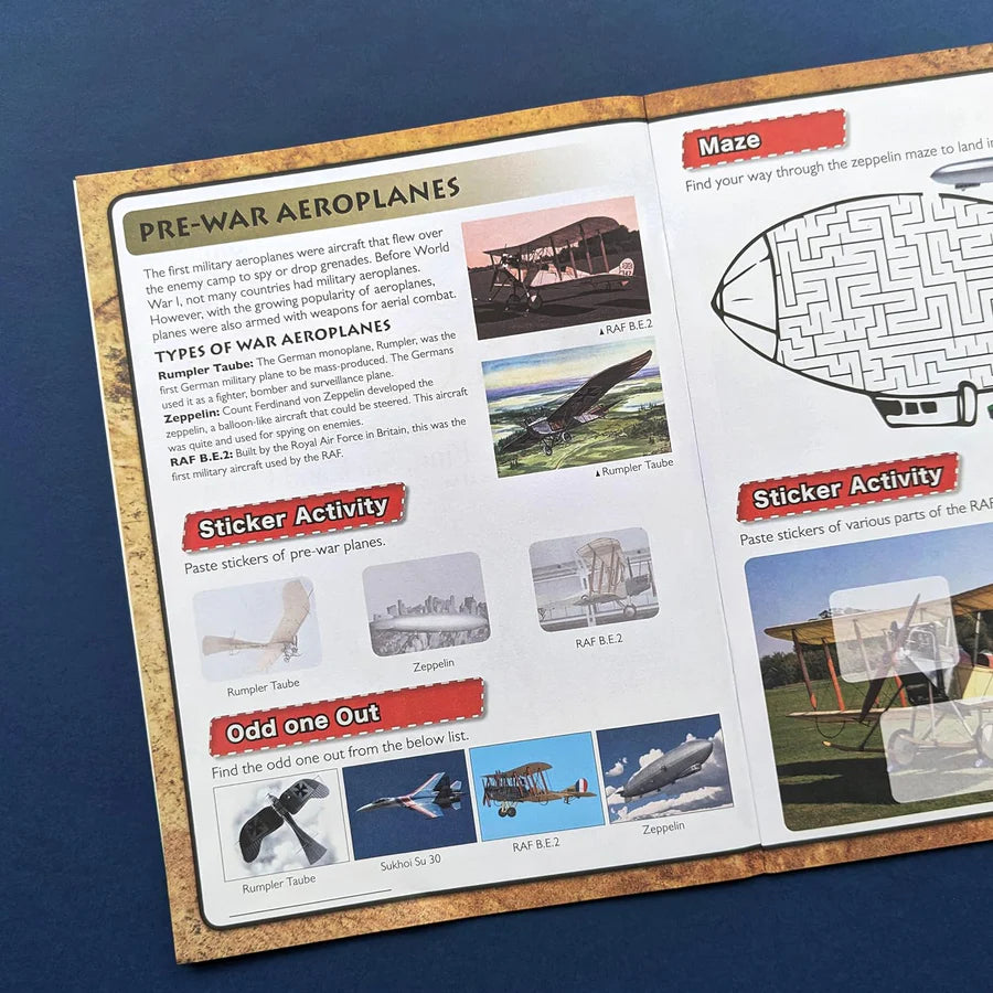Discover Combat Aircraft Sticker Book - Find, Stick and Learn - Anilas UK