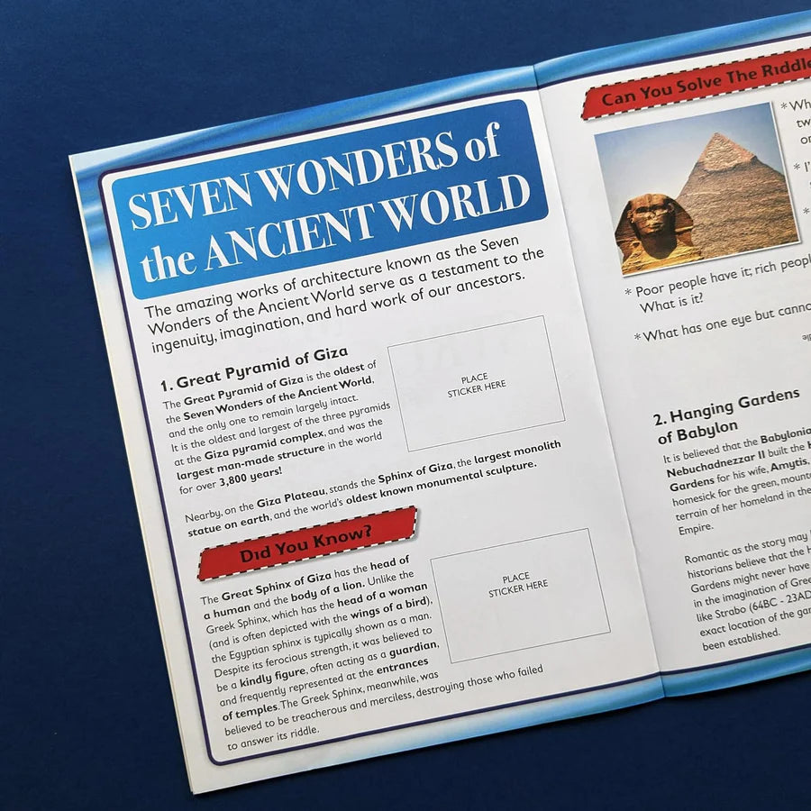 Discover Mega Structures Sticker Book - Find, Stick and Learn - Anilas UK