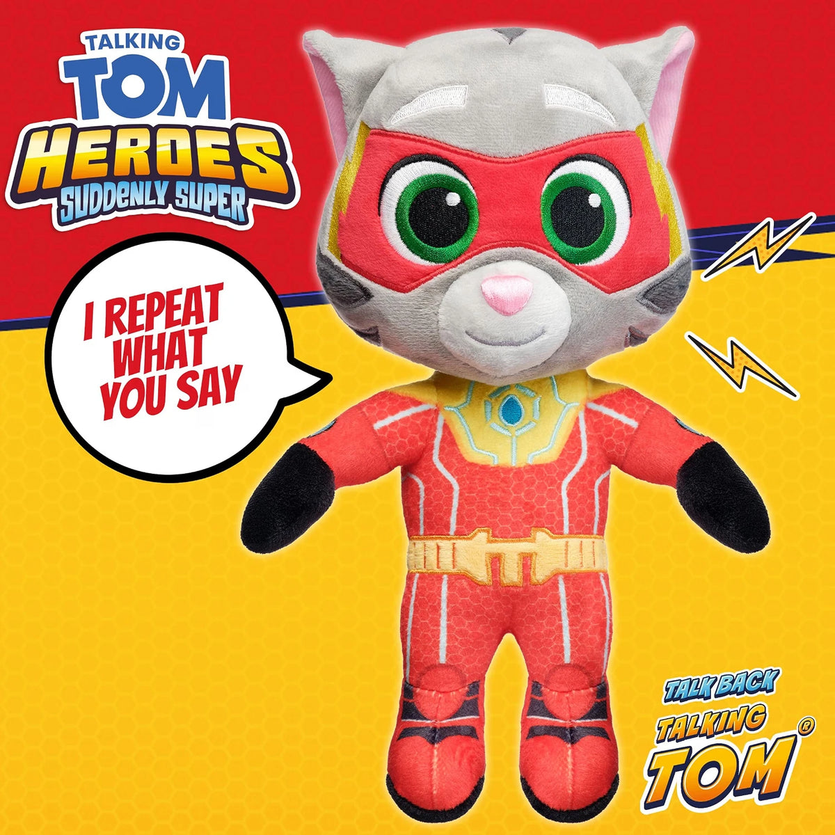 Talking Tom Heroes Suddenly Super Interactive Plush Toy 28cm