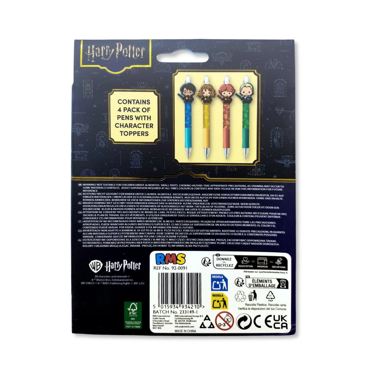 Harry Potter 4 Character Pens with Toppers