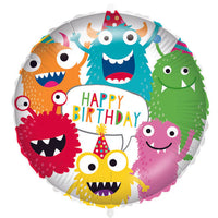 Happy Birthday Monsters Foil Balloon