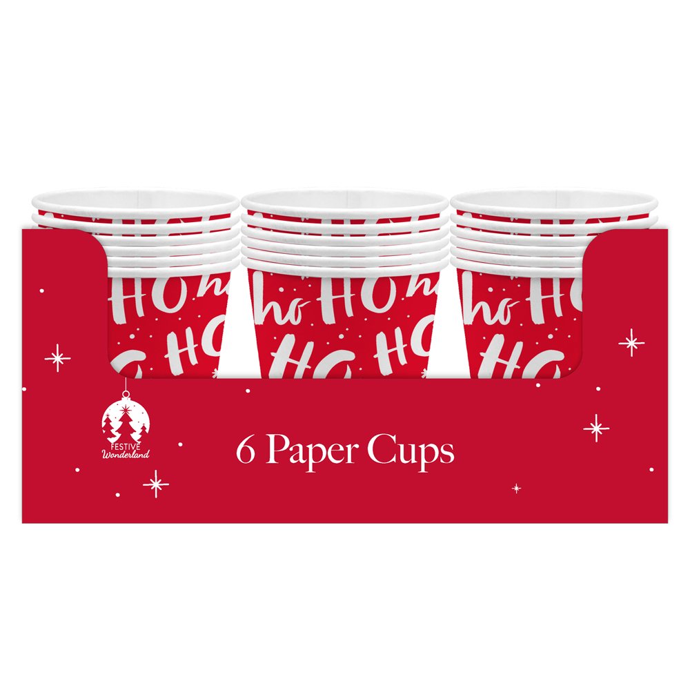 Christmas Contemporary Ho Ho Party Cups (Pack of 6)