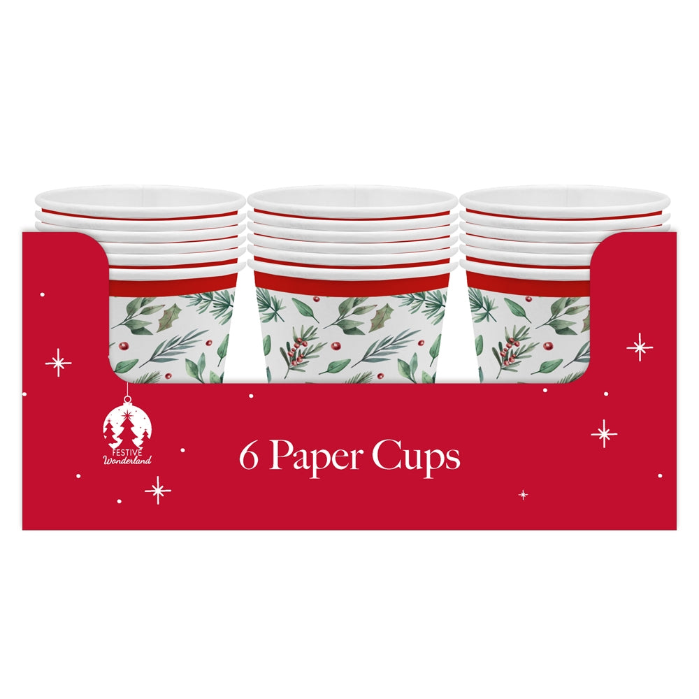 Christmas Traditional Party Cups (Pack of 6)