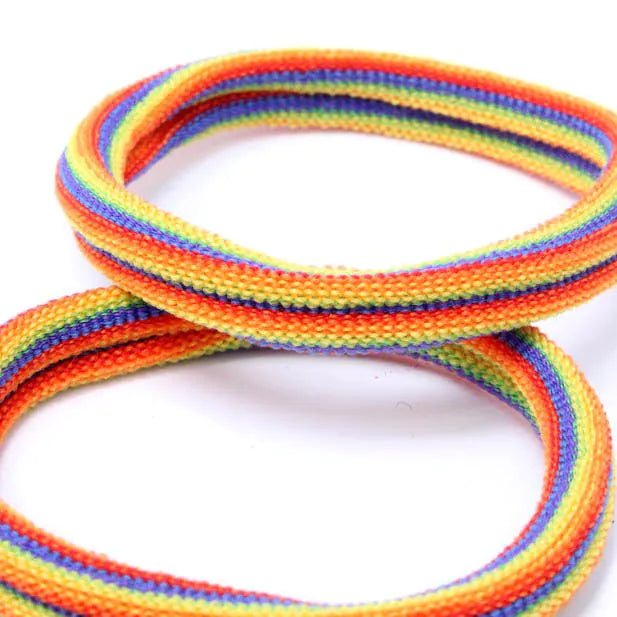Recycled Jersey Elastic Hair Ponytail Holders - Rainbow - Set of 6 - 8mm thick