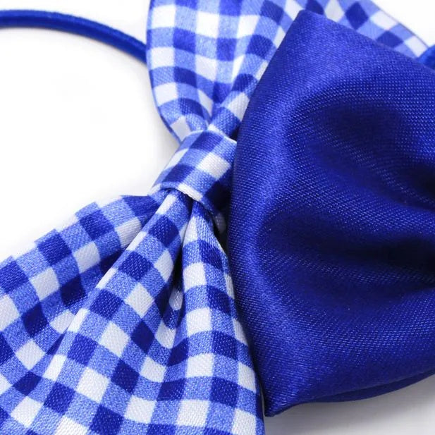 Pack of 2 Girls Royal Blue School Hair Bow Elastics - Anilas UK