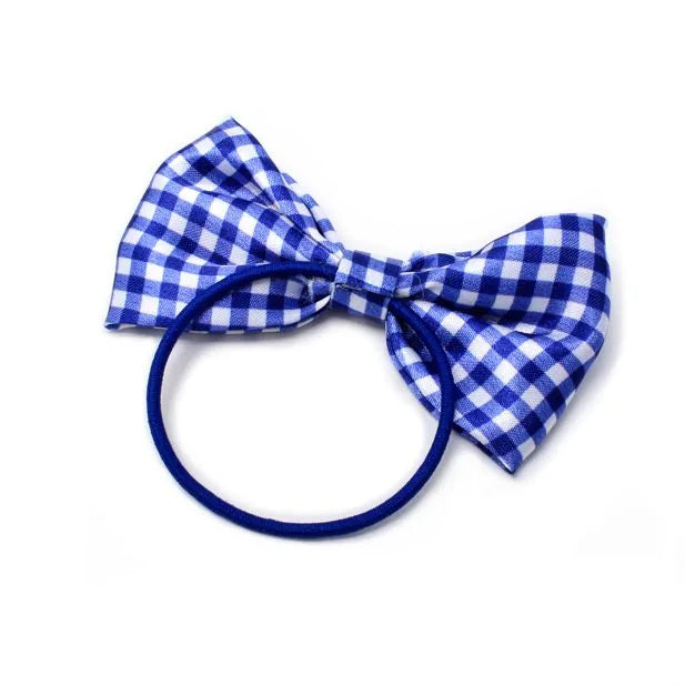 Pack of 2 Girls Royal Blue School Hair Bow Elastics - Anilas UK