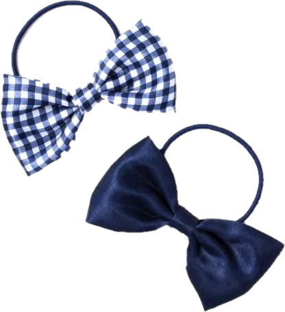 Pack of 2 Girls Navy School Hair Bow Elastics - Anilas UK
