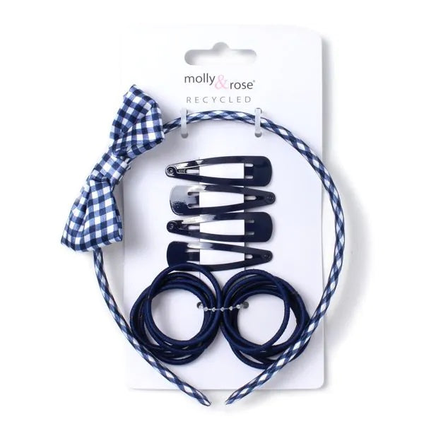 Navy School Hair Accessories Set - Anilas UK
