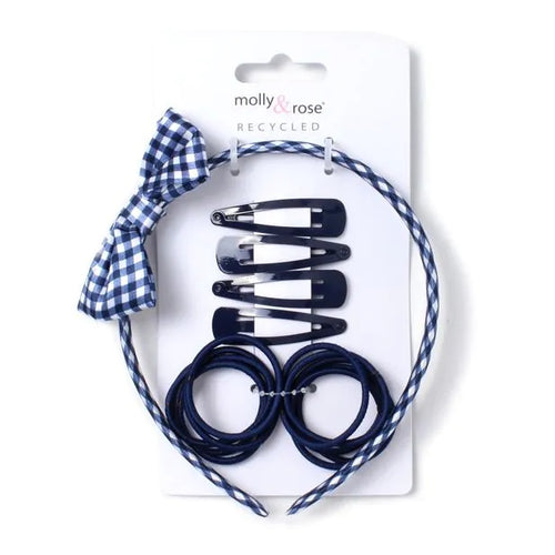 Navy School Hair Accessories Set - Anilas UK