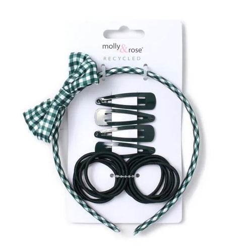 Bottle Green School Hair Accessories Set - Anilas UK