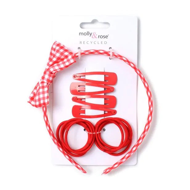 Red School Hair Accessories Set - Anilas UK
