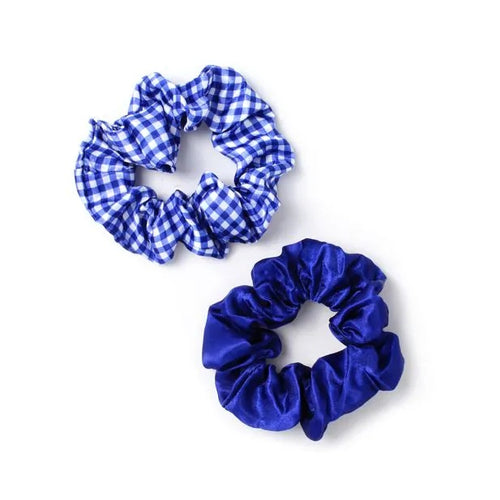 Pack of 2 Girls Royal Blue School Hair Scrunchies - Anilas UK