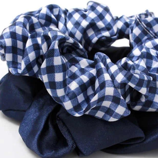 Pack of 2 Girls Navy School Hair Scrunchies - Anilas UK