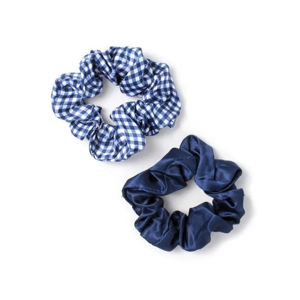 Pack of 2 Girls Navy School Hair Scrunchies - Anilas UK