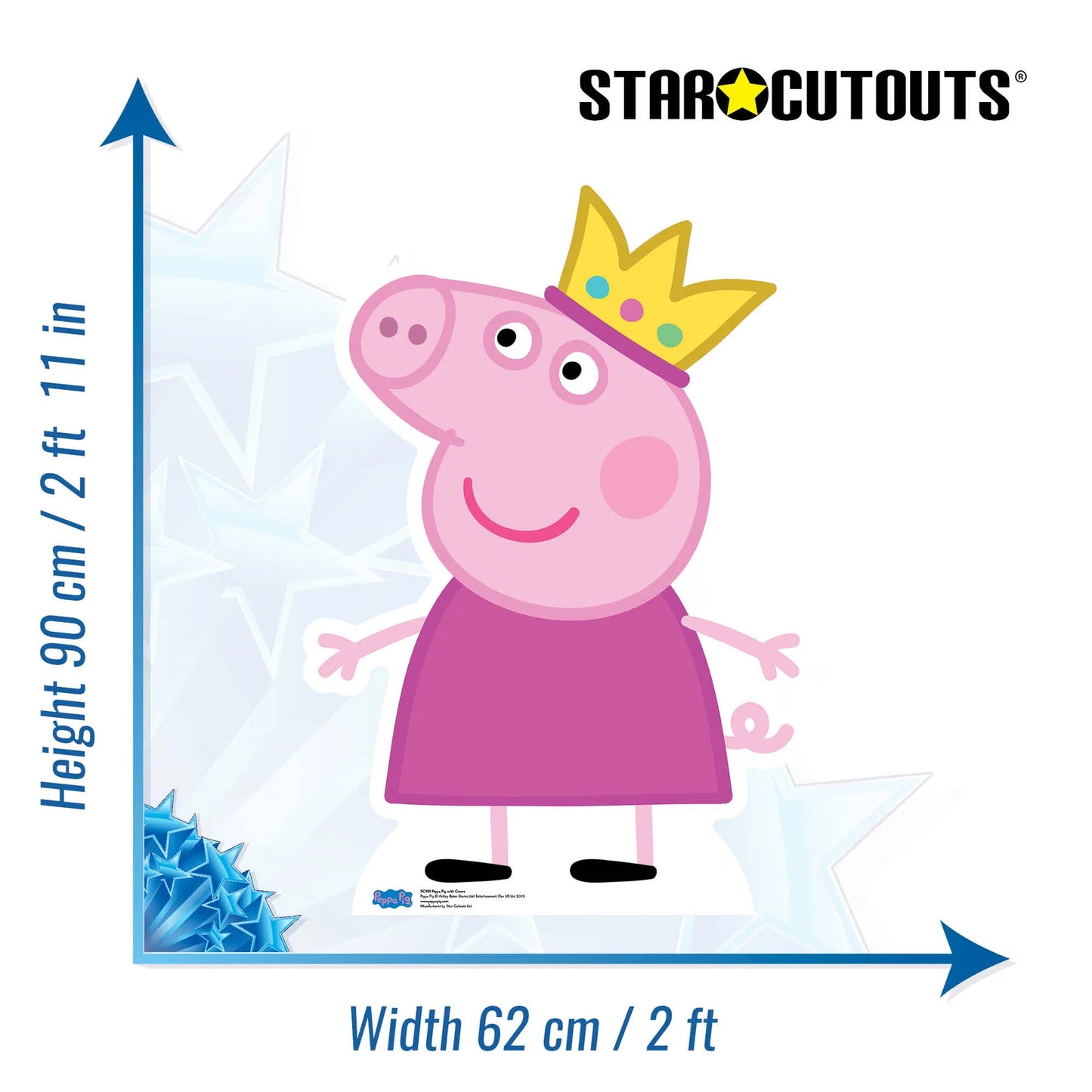 Peppa Pig Crown Cardboard Cut Out Height 90cm