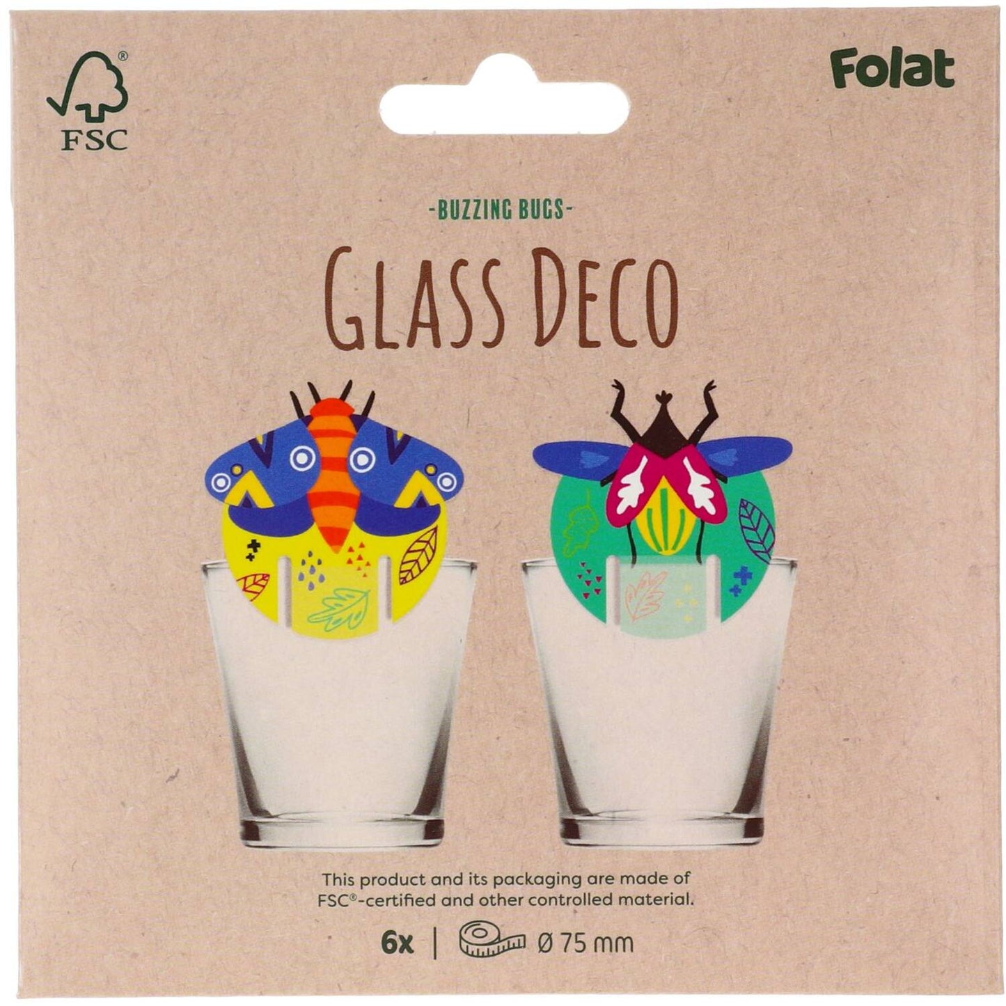 Glass Decoration - Buzzing Bugs (6 pieces) - Anilas UK