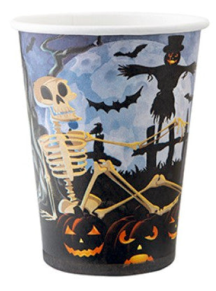 Halloween Cemetery Design Paper Cups (8 pieces)