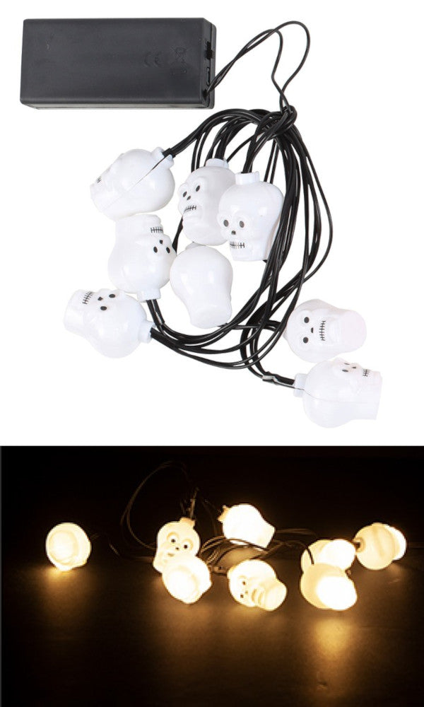Halloween 8 Light Up LED Skull Lights - Anilas UK