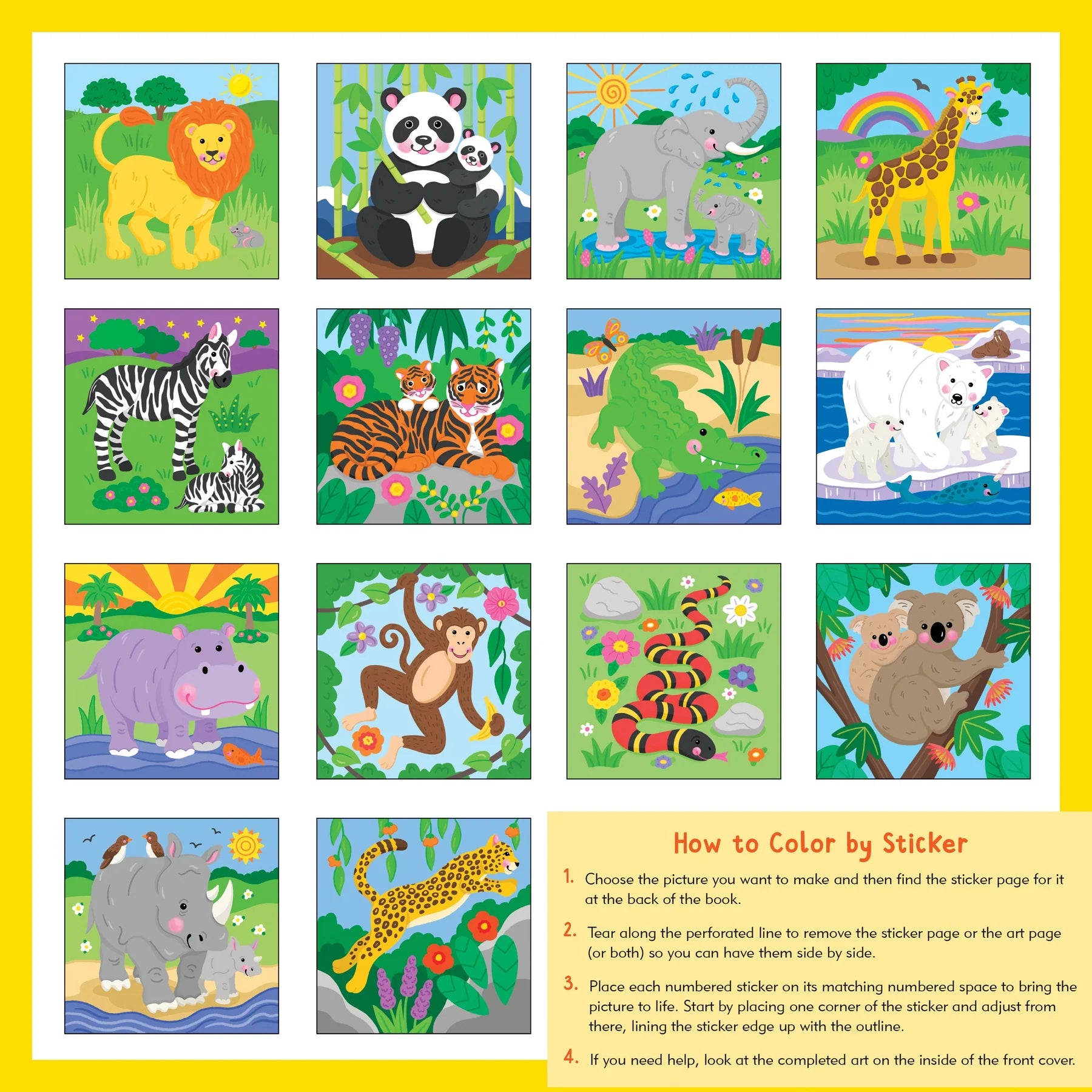 My First Colour-by-Sticker Book - Wild Animals - Anilas UK