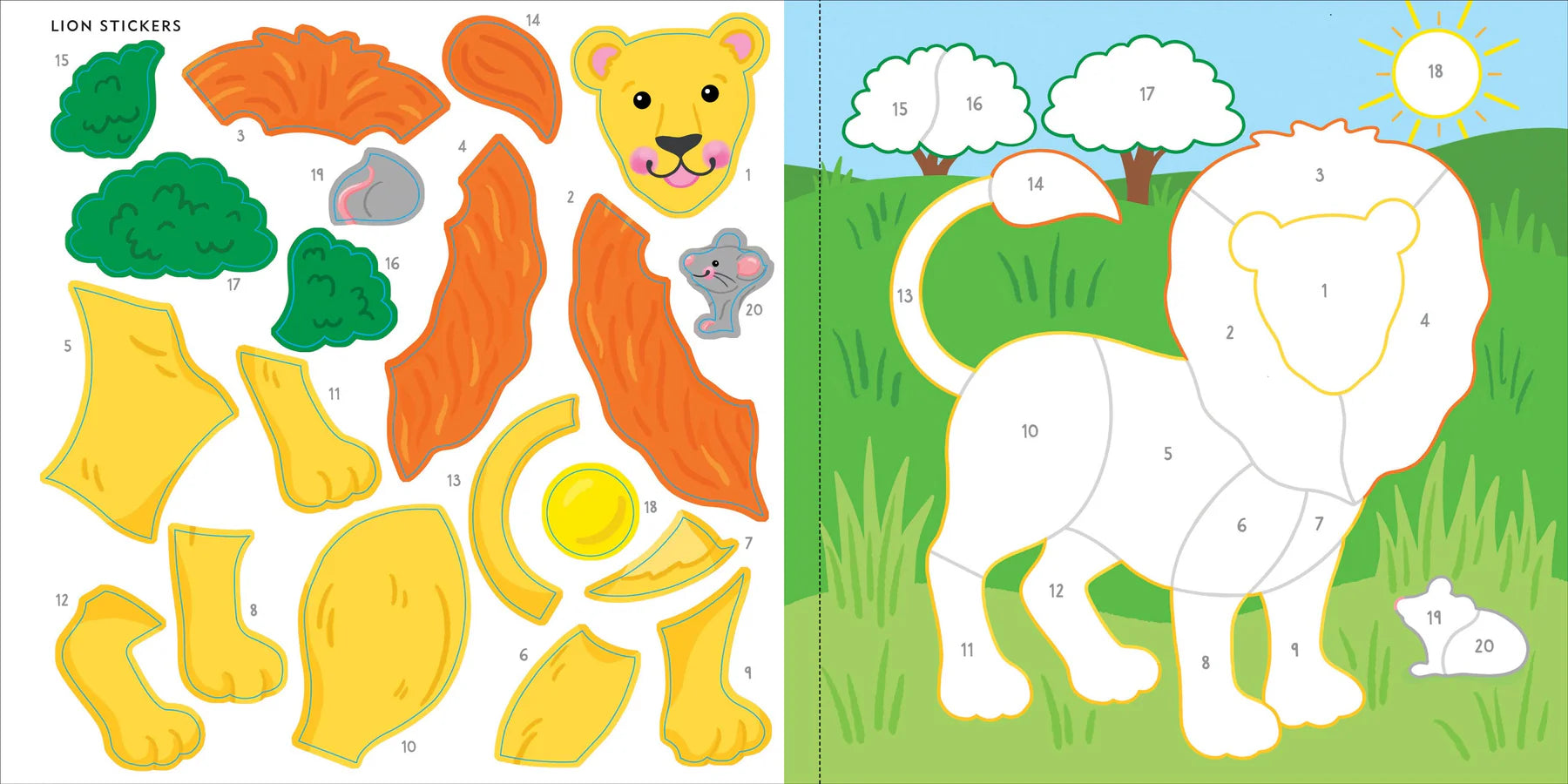 My First Colour-by-Sticker Book - Wild Animals - Anilas UK