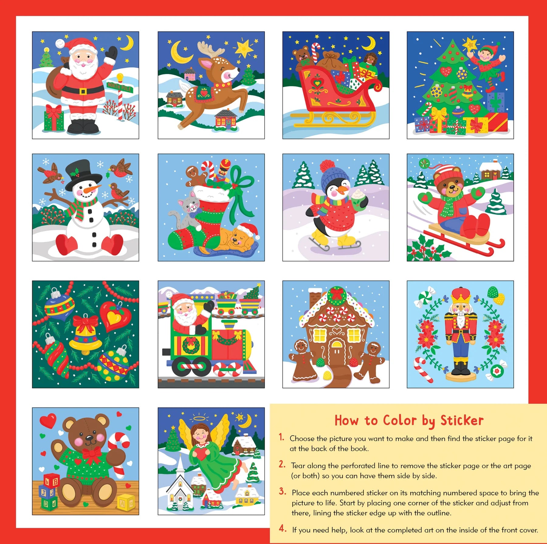 My First Colour-by-Sticker Book - Christmas - Anilas UK