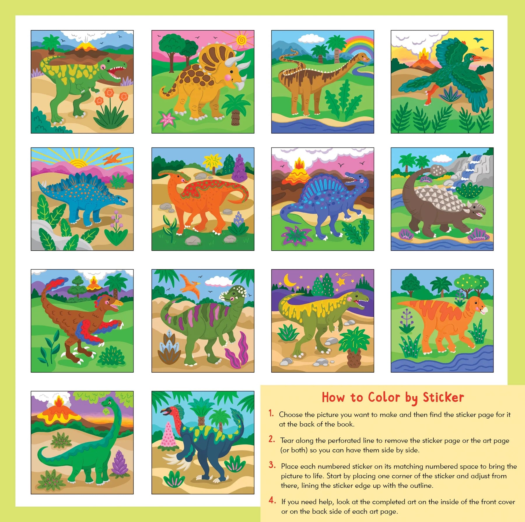 My First Colour-by-Sticker Book - Dinosaurs - Anilas UK